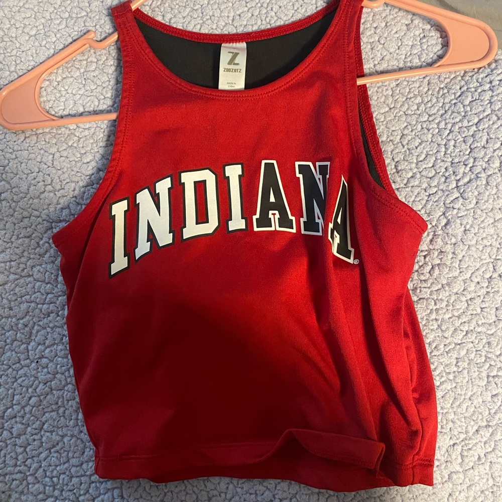 Indiana university nylon cropped tank